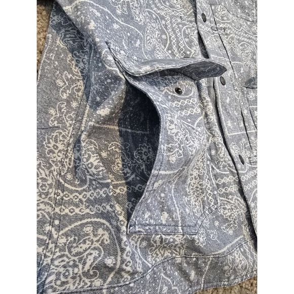 Levi's Lightweight Trucker Shirt Jacket Denim Light Blue Bandana Men's Size XL - Picture 8 of 16